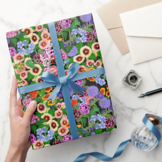 Papel De Regalo Floral en negrita