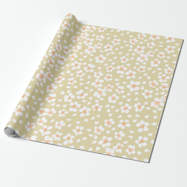Papel de regalo floral en rollo (Desenrollado)