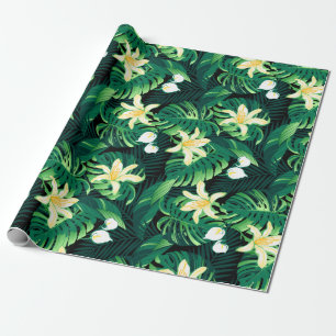 Papel De Regalo Floral enorme tropical