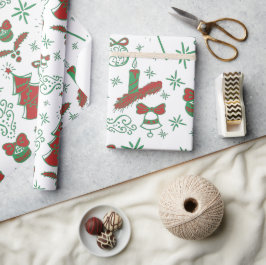 Papel De Regalo Floral Festividad Ilustracion Feliz Navidad