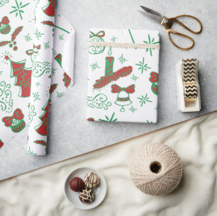 Papel De Regalo Floral Festividad Ilustracion Feliz Navidad