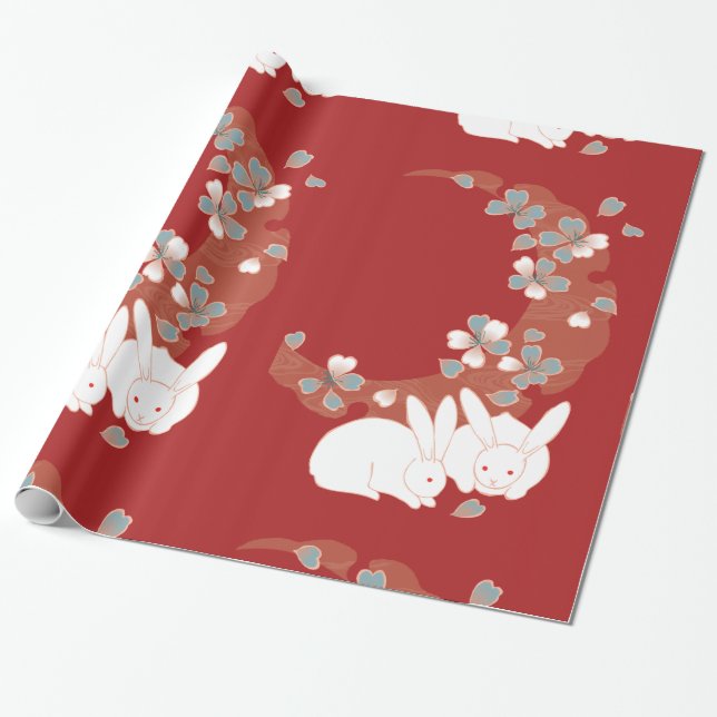 Papel De Regalo Floral fina monograma Guay Cute Girly Retro (Desenrollado)