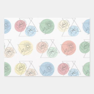 Papel de regalo floral geométrico moderno