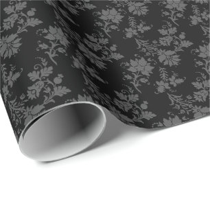 Papel De Regalo Floral Gótico Negro