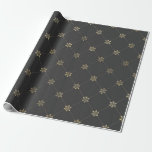 Papel De Regalo Floral gris y dorada<br><div class="desc">Papel de envoltura de flores vintage de parís gris y dorado.</div>
