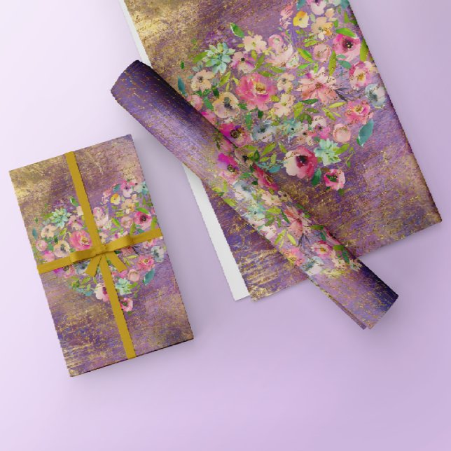 Papel De Regalo Floral Heart Gold Antigüedad Handwriting (Subido por el creador)