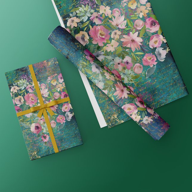 Papel De Regalo Floral Heart Gold Romantic Handwriter (Subido por el creador)