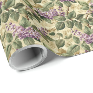 Papel de regalo floral lila púrpura