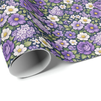 Papel De Regalo floral lilas