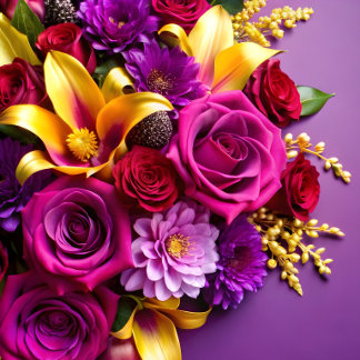Papel de regalo floral morado atrevido