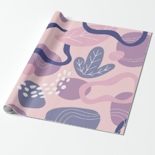 Papel De Regalo Floral morado minimalista