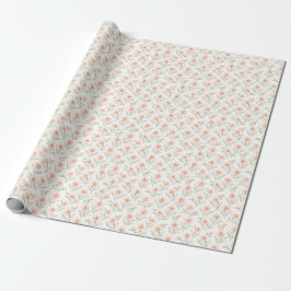 Papel de regalo floral narciso coral suave