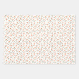 Papel de regalo floral narciso coral suave