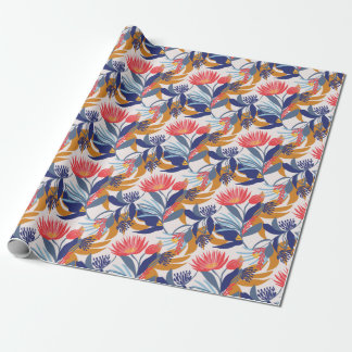 Papel De Regalo Floral nativo australiano en una base poner crema