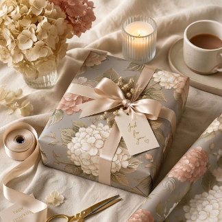 Papel De Regalo Floral Neutral | Casa de Hortensias Beige Cottagec