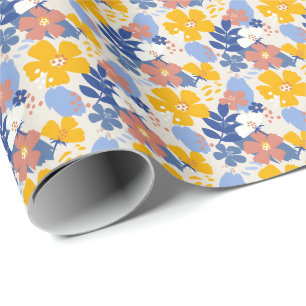 Papel De Regalo Floral orgánica plana