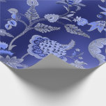 Papel De Regalo Floral Oriental Kimono Sapphire Cobalt Blue Garden<br><div class="desc">Magnífico minimalismo y elegancia y papel de envolvimiento delgado de Moda</div>