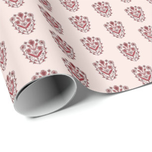 Papel de regalo floral ornamentado