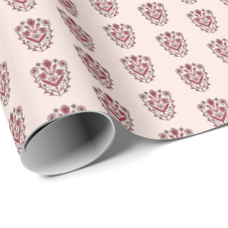 Papel de regalo floral ornamentado
