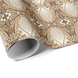 Papel de regalo floral ornamentado en oro elegante