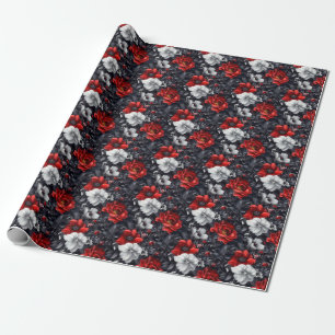 Papel De Regalo Floral Oscuro Malhumorado