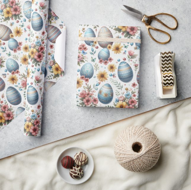 papel de regalo floral oscuro, papel de regalo de  (Artesanía)