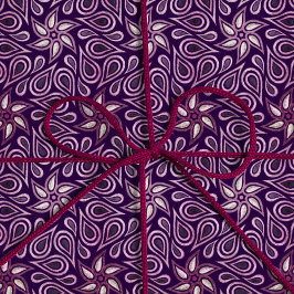 Papel De Regalo Floral Paisley Oscuro Púrpura Flor Patrón Giro