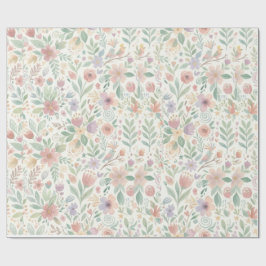 Papel de Regalo Floral Pastel
