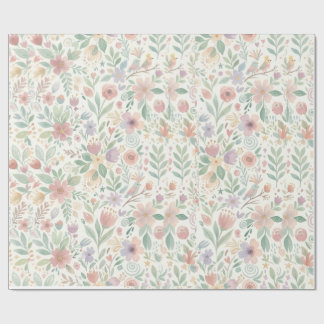 Papel de Regalo Floral Pastel