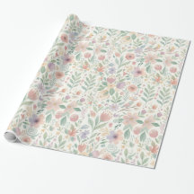 Papel de Regalo Floral Pastel
