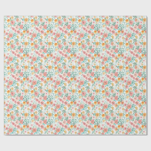 Papel De Regalo Floral Pastel Acuarela