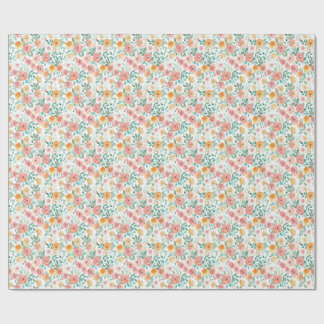Papel De Regalo Floral Pastel Acuarela
