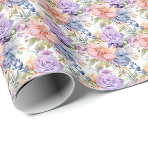 Papel De Regalo Floral Pastel de Primavera