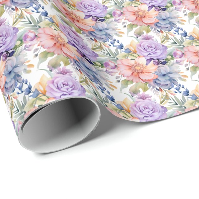 Papel De Regalo Floral Pastel de Primavera (Esquina del rollo)