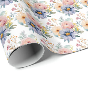 Papel De Regalo Floral Pastel de Primavera
