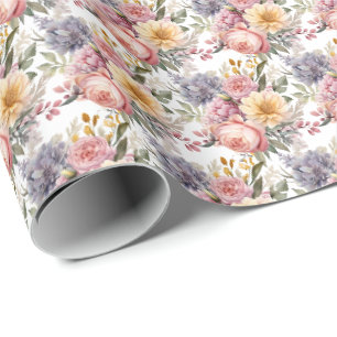 Papel De Regalo Floral Pastel de Primavera