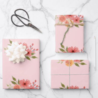 papel de regalo floral pastel elegante para cualqu