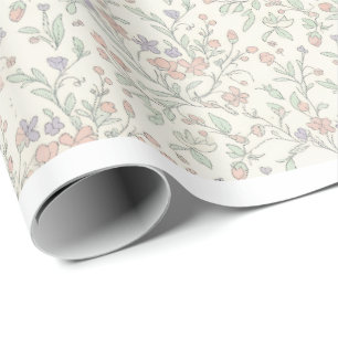 Papel de regalo floral pastel Shabby Chic sin cost
