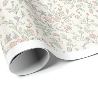 Papel de regalo floral pastel Shabby Chic sin cost