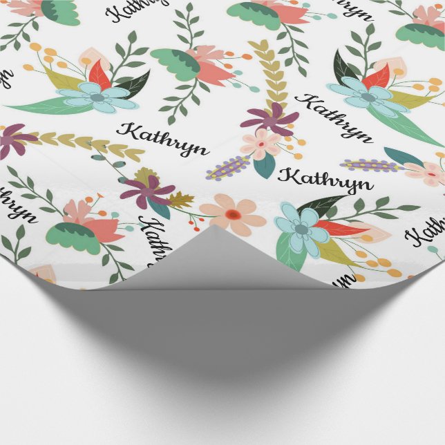 Papel De Regalo Floral personalizada (Esquina)