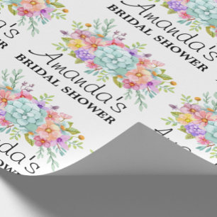 Papel de regalo floral personalizado para fiesta d