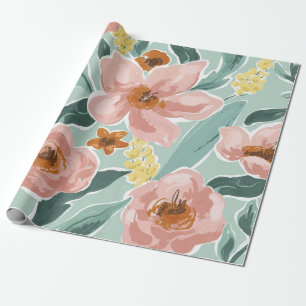 Papel De Regalo Floral Pintor Vibrante de Primavera