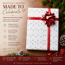 Papel de Regalo Floral Plateado Personalizado