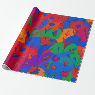 Papel De Regalo Floral psicodélica