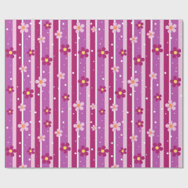 Papel de Regalo Floral Púrpura