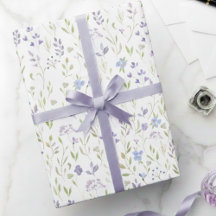 Papel de Regalo Floral Púrpura