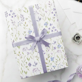 Papel de Regalo Floral Púrpura