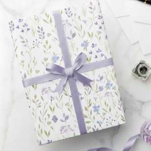 Papel de Regalo Floral Púrpura