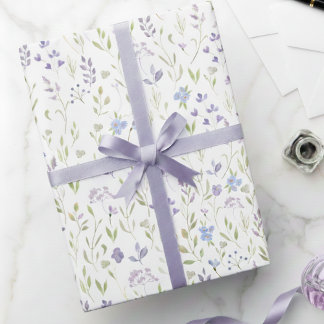 Papel de Regalo Floral Púrpura