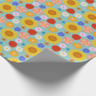 Papel de Regalo Floral Retro